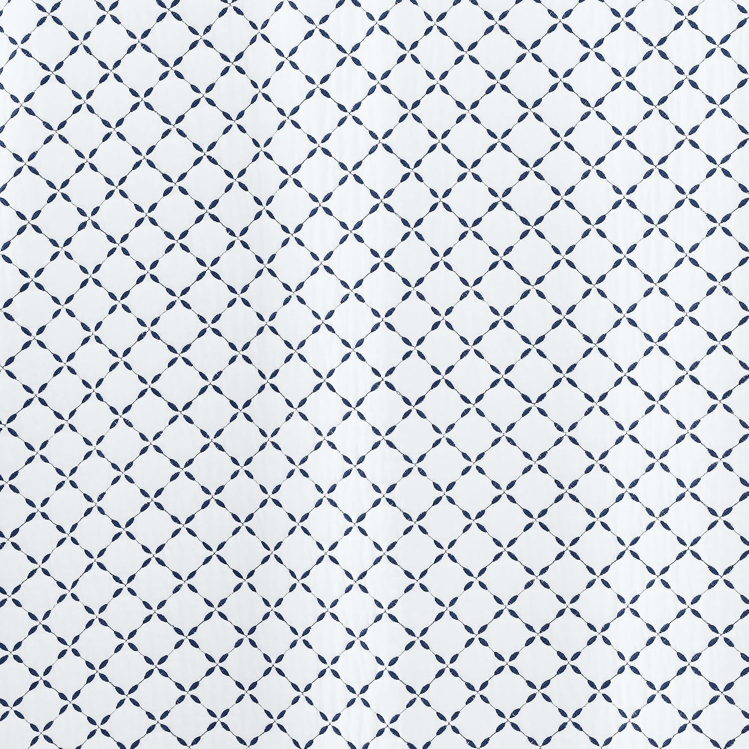 image:imageLands End Embroidered Diamond Double Voile Quilt Twin Antique NavyAntique Navy