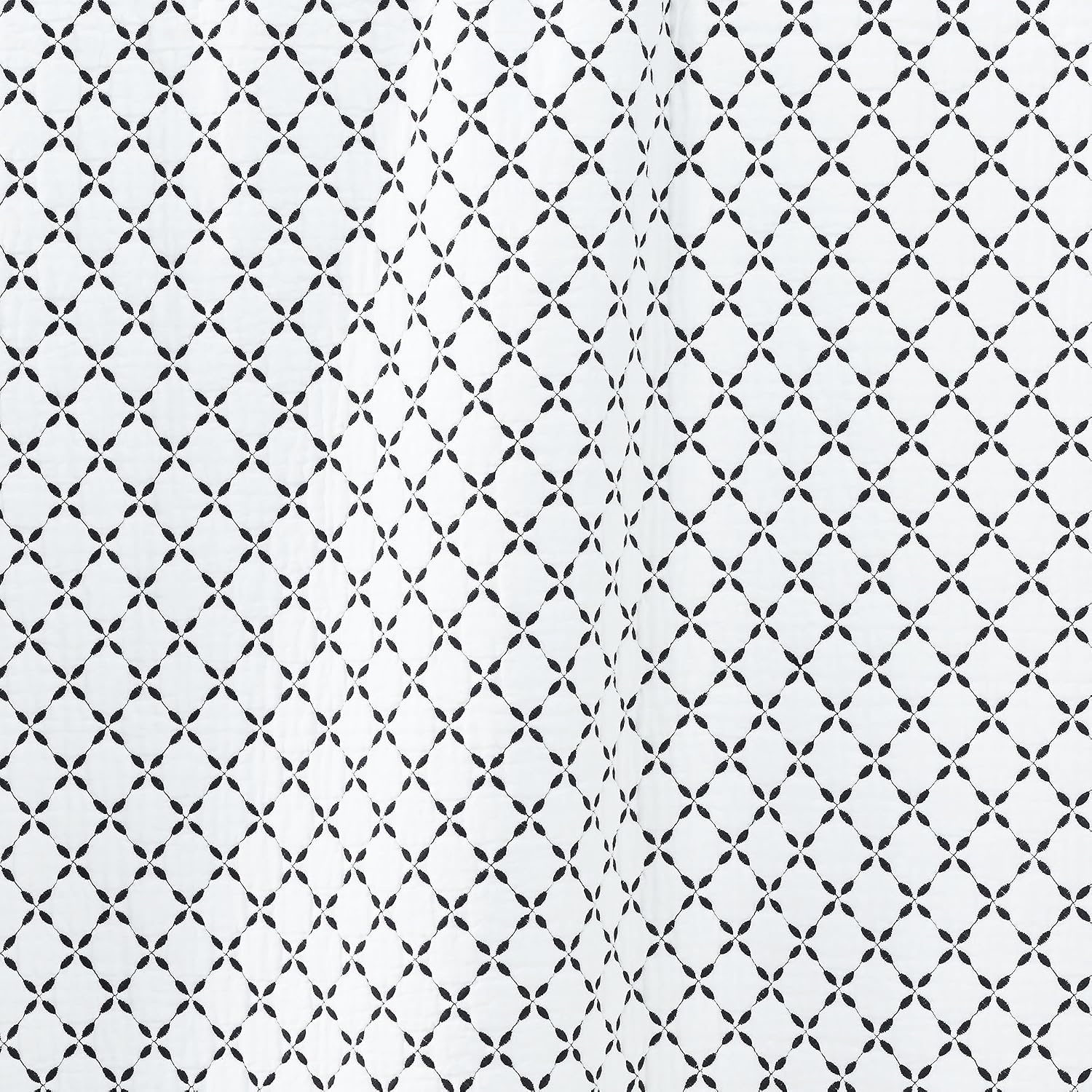 image:imageLands End Embroidered Diamond Double Voile Quilt Twin Antique NavyBlack Slate