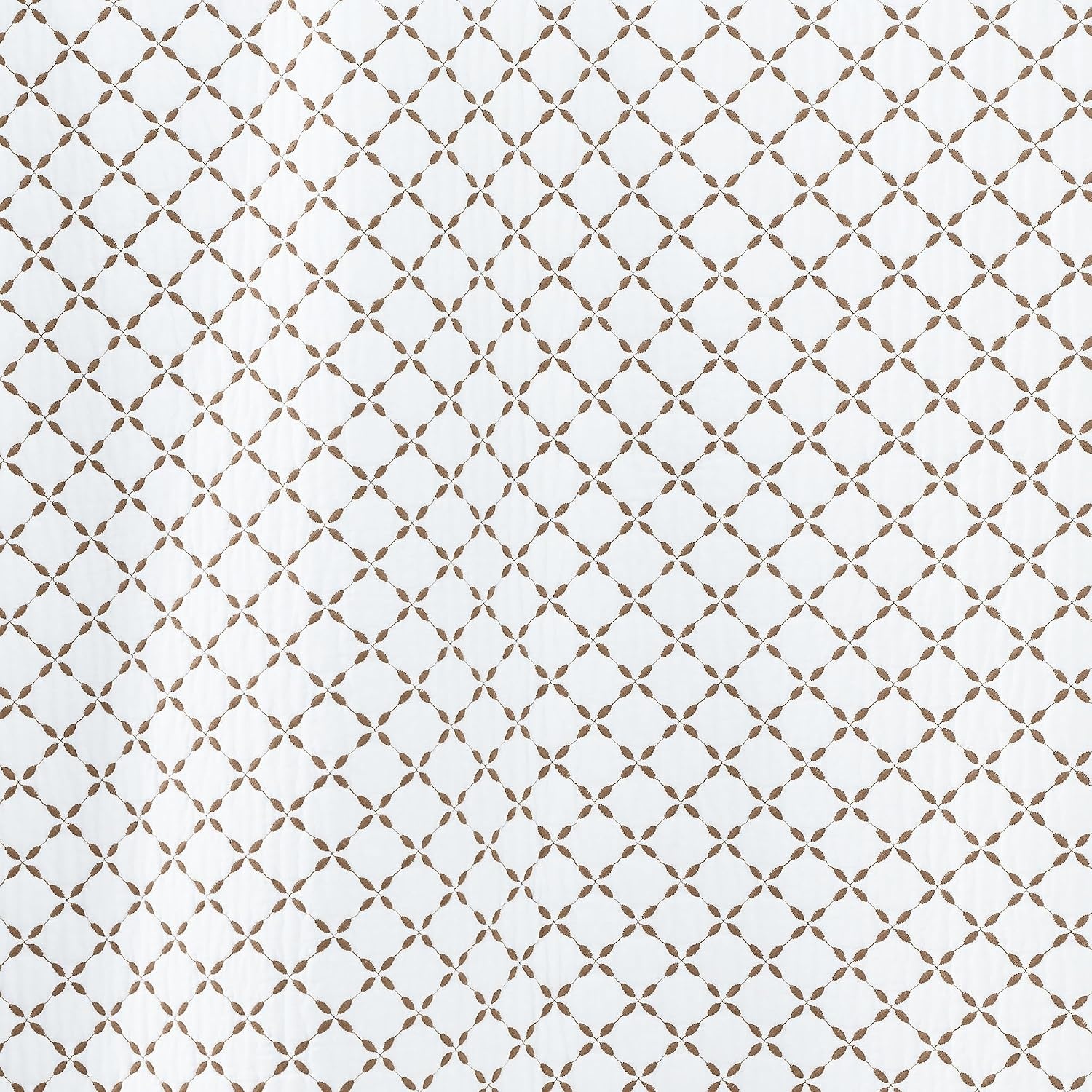 image:imageLands End Embroidered Diamond Double Voile Quilt Twin Antique NavyDark Jute Brown