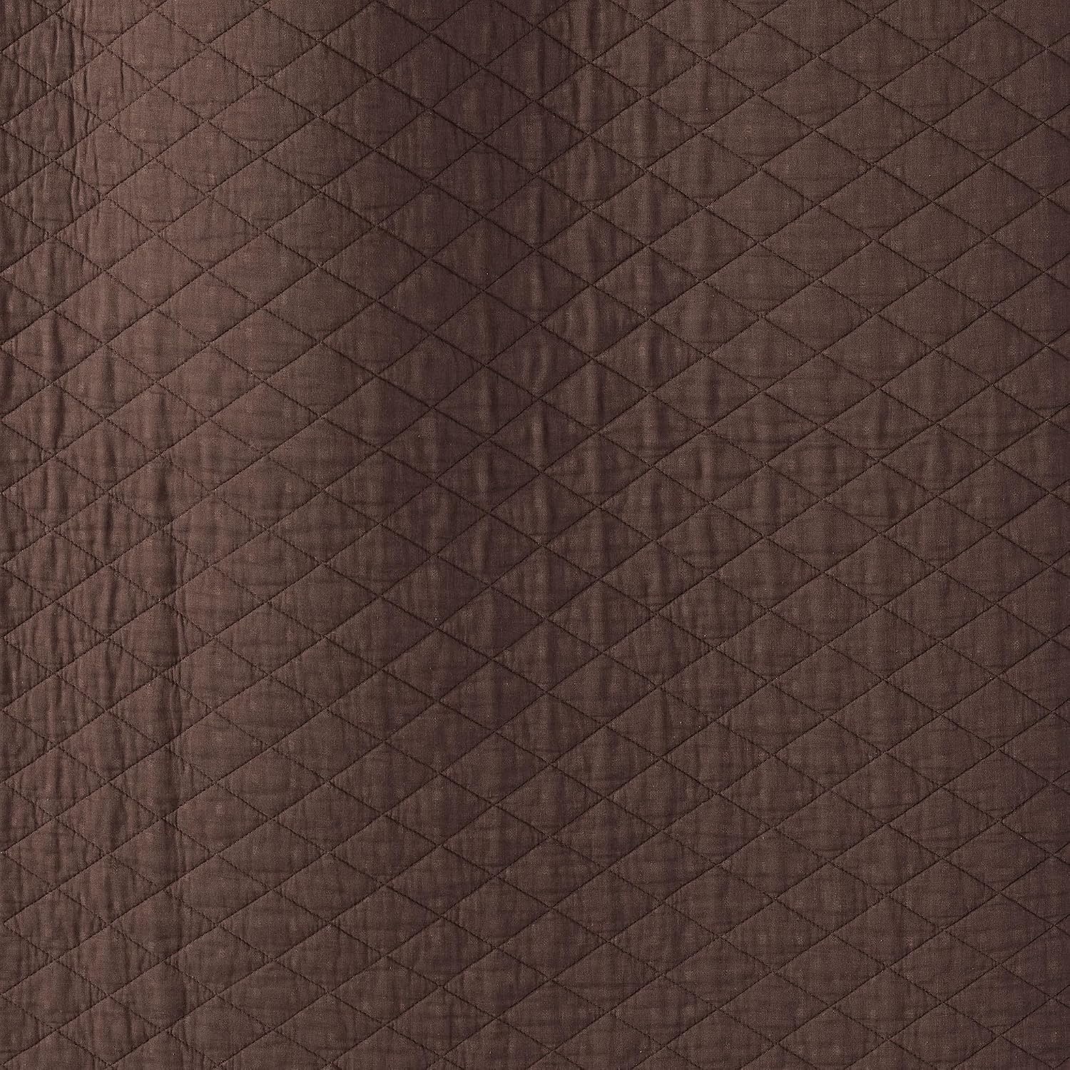 image:imageLands End Embroidered Diamond Double Voile Sham Standard Antique NavyDark Walnut Brown