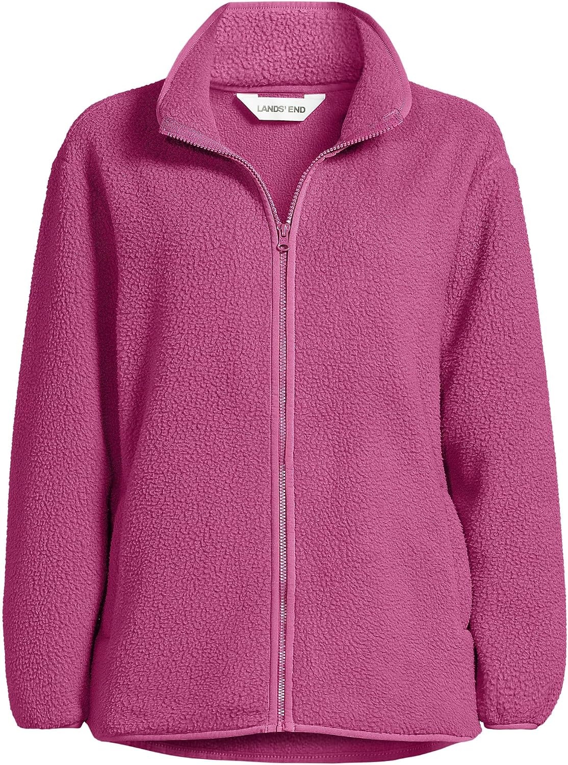 image:imageLands End Womens Cozy Sherpa Full Zip Fleece JacketLight Raspberry