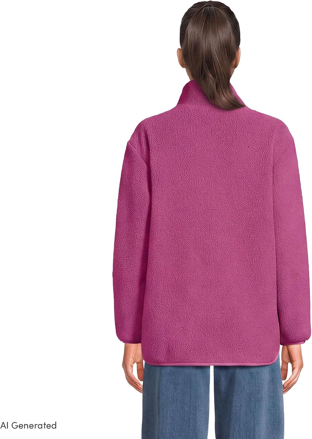 image:imageLands End Womens Cozy Sherpa Full Zip Fleece JacketLight Raspberry