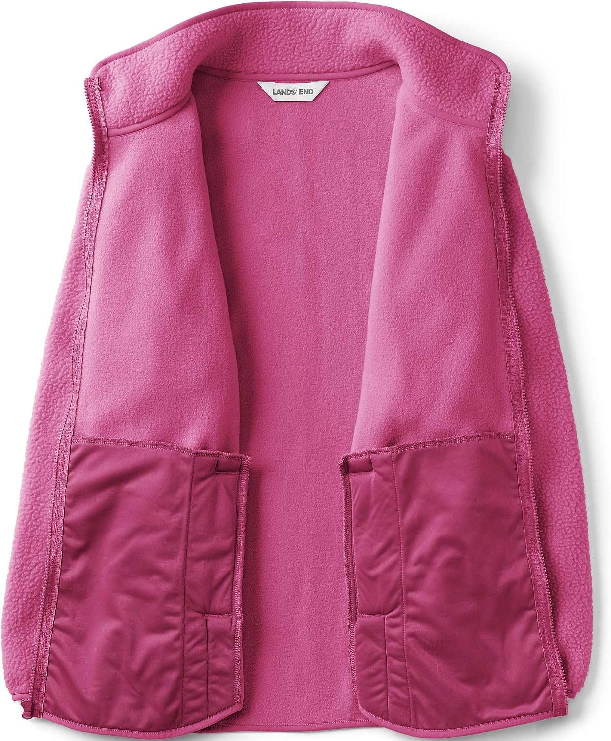 image:imageLands End Womens Cozy Sherpa Full Zip Fleece JacketLight Raspberry
