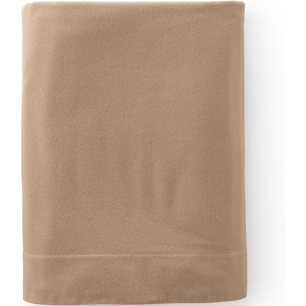 image:imageComfy Super Soft Cotton Flannel Flat Bed Sheet 5oz Queen Cypress GreenRich Camel