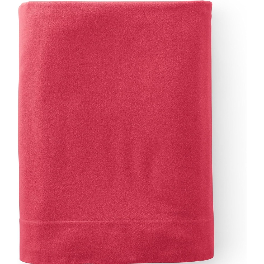 image:imageComfy Super Soft Cotton Flannel Flat Bed Sheet 5oz Queen Cypress GreenVibrant Red
