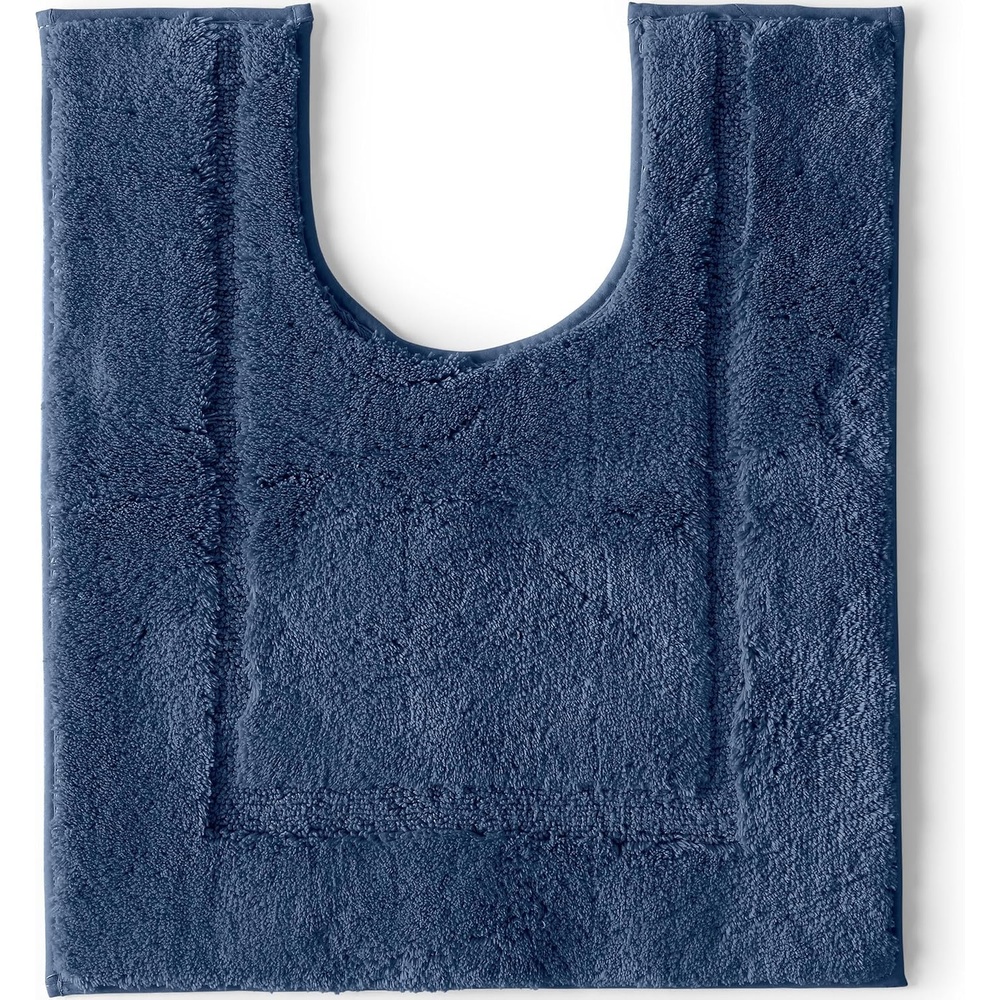 image:imageLands End Cotton NonSkid Small Bath Rug 16x23 16 x 23 ToastDeep Sea Navy