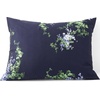 700 Thread Count Sateen Cotton No Iron Bed Pillow Sham Standard Radiant Navy Dot Blooms(Radiant Navy Dot Blooms)