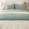 Lands’ End Embroidered Diamond Double Voile Quilt Twin Antique Navy(Holiday Wreaths/Ivory)