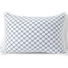 Lands’ End Embroidered Diamond Double Voile Sham Standard Antique Navy(Antique Navy)