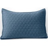 Lands’ End Embroidered Diamond Double Voile Sham Standard Antique Navy(Bering Sea Blue)