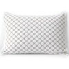 Lands’ End Embroidered Diamond Double Voile Sham Standard Antique Navy(Dark Jute Brown)