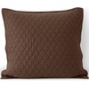 Lands’ End Embroidered Diamond Double Voile Sham Standard Antique Navy(Dark Walnut Brown)