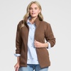 Lands’ End Women’s Cozy Sherpa Full Zip Fleece Jacket(Dark Walnut Brown)