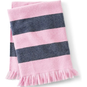 Lands’ End Luxe CashTouch Throw Blanket Regular No Sz Persian Mauve Stripe(Persian Mauve Stripe)