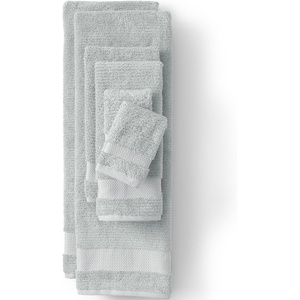 Lands’ End Organic Cotton 6-Piece Towel Set Towel Set, 6 Piece Ivory Latte(Muted Eucalyptus)