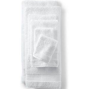 Lands’ End Organic Cotton 6-Piece Towel Set Towel Set, 6 Piece Ivory Latte(White)