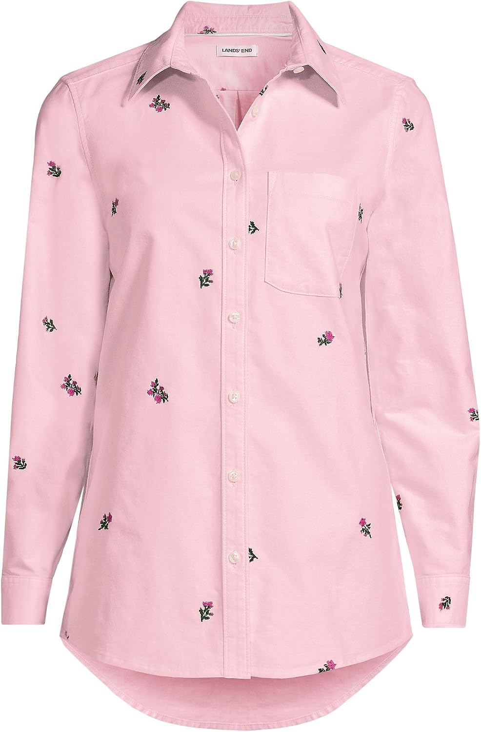 image:imageWomens Oxford ShirtCrisp Pink Floral Embroidery