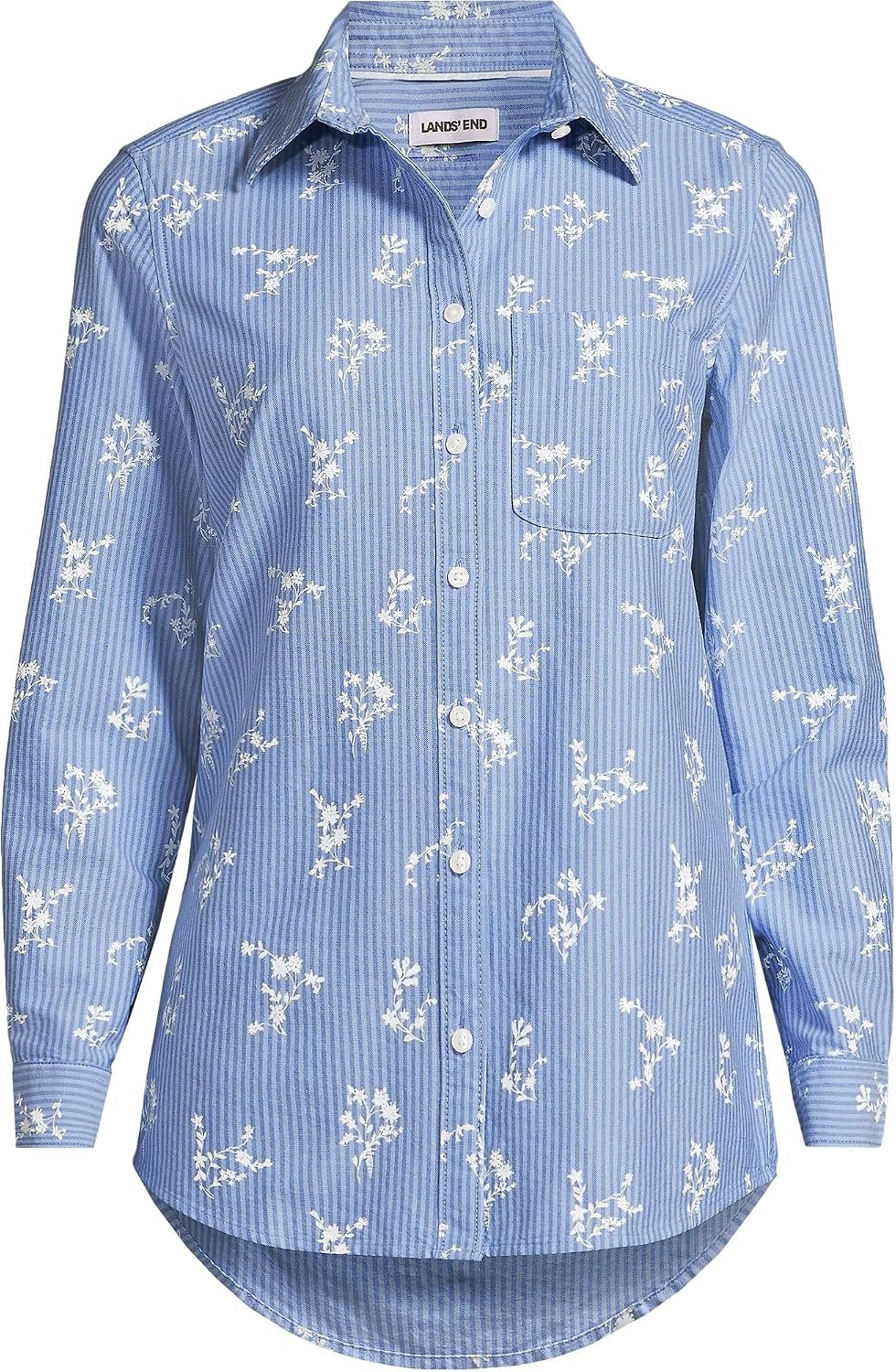 image:imageWomens Oxford ShirtIvory FloralCobalt Stripe