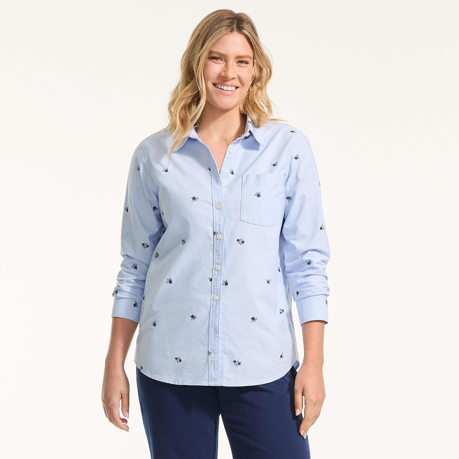image:imageWomens Oxford ShirtSoft SkyDeep Sea Floral