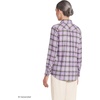 Lands’ End Women’s Flannel Boyfriend Fit Long Sleeve Shirt(Blushed Lilac/Olive Plaid)