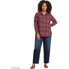 Lands’ End Women’s Flannel Boyfriend Fit Long Sleeve Shirt(Compass Red/Pine Plaid)