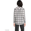 Lands’ End Women’s Flannel Boyfriend Fit Long Sleeve Shirt(Gray Heather/Black Plaid)
