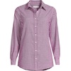 Lands’ End Women’s Flannel Boyfriend Fit Long Sleeve Shirt(Radicchio/Ivory Check)