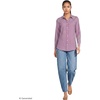 Lands’ End Women’s Flannel Boyfriend Fit Long Sleeve Shirt(Radicchio/Ivory Check)
