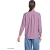 Lands’ End Women’s Flannel Boyfriend Fit Long Sleeve Shirt(Radicchio/Ivory Check)