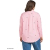 Women’s Oxford Shirt(Crisp Pink Floral Embroidery)