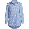 Women’s Oxford Shirt(Ivory Floral/Cobalt Stripe)
