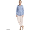 Women’s Oxford Shirt(Ivory Floral/Cobalt Stripe)