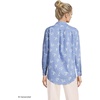 Women’s Oxford Shirt(Ivory Floral/Cobalt Stripe)