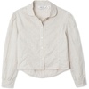 Girls Long Sleeve Woven Hearts Top(Hearts/Sand Khaki)