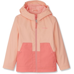 Lands’ End Kids Water Resistant Hooded Slicker Rain Jacket(Desert Flower/Peach Fuzz)