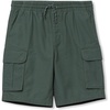 Boys Stretch Canvas Utility Cargo Shorts(Dark Forest Green)