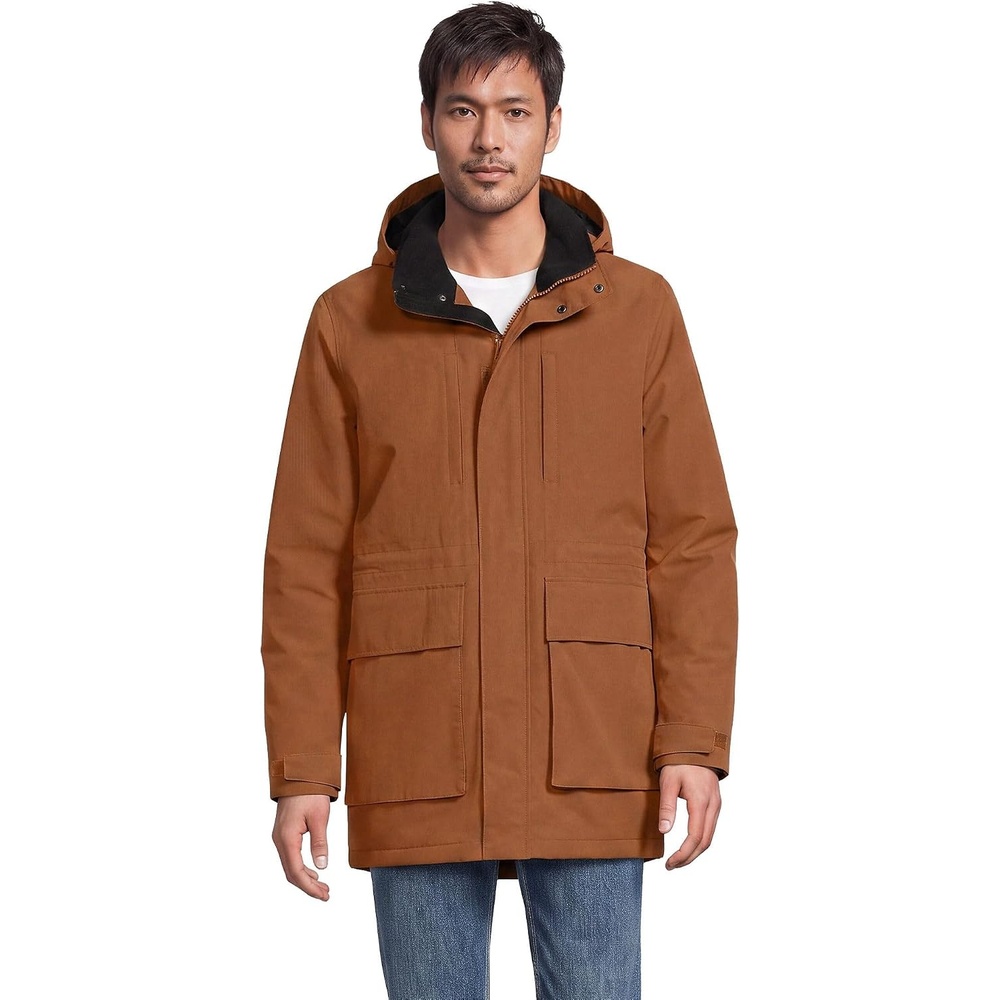 image:imageLands End Mens Waterproof Squall ParkaRich Ginger Brown