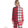 Lands’ End Women’s Long Sleeve Print Flannel Pajama Top(Compass Red Plaid Patchwork)