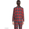 Lands’ End Women’s Long Sleeve Print Flannel Pajama Top(Compass Red/Pine Plaid)