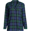 Lands’ End Women’s Long Sleeve Print Flannel Pajama Top(Liberty Blue/Pine Blackwatch)