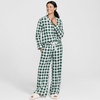 Lands’ End Women’s Long Sleeve Print Flannel Pajama Top(Red Holiday Trees/Pine Plaid)