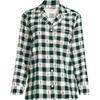 Lands’ End Women’s Long Sleeve Print Flannel Pajama Top(Red Holiday Trees/Pine Plaid)