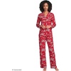 Lands’ End Women’s Long Sleeve Print Flannel Pajama Top(Red/Ivory Woodland Scene)