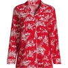 Lands’ End Women’s Long Sleeve Print Flannel Pajama Top(Red/Ivory Woodland Scene)