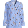Lands’ End Women’s Long Sleeve Print Flannel Pajama Top(Winter Puffins/Clear Blue Sky)