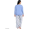 Lands’ End Women’s Pajama Set Knit Long Sleeve T-Shirt and Flannel Pants(Holiday Dogs/Blue Stripe)