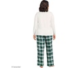 Lands’ End Women’s Pajama Set Knit Long Sleeve T-Shirt and Flannel Pants(Pine/Ivory Plaid)