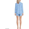 Women’s Cooling 3 Piece Pajama Set – Long Sleeve Top Cami and Shorts(Clear Blue Sky Skiers)