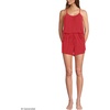Women’s Cooling 3 Piece Pajama Set – Long Sleeve Top Cami and Shorts(Compass Red Pin Dot)