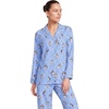 Lands’ End Women’s Long Sleeve Print Flannel Pajama Top(Winter Puffins/Clear Blue Sky)